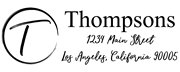 Drawn Circle Letter T Monogram Stamp Sample